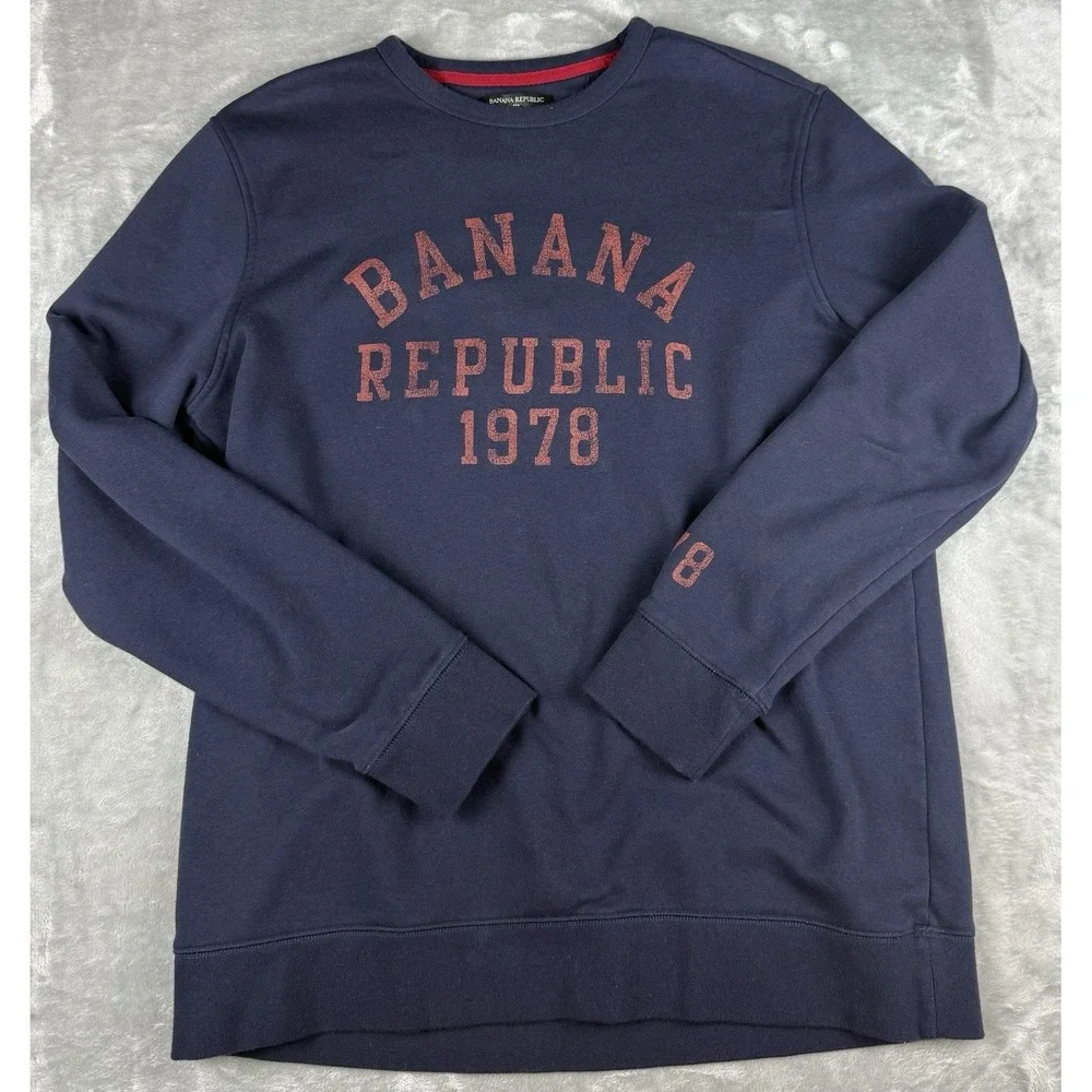 Banana Republic 1978 Crewneck Sweatshirt Navy Blue XL Tall